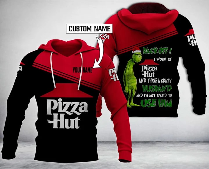 Personalized Pizza Hut With Grinch Merry Christmas All Over Print Hoodie
