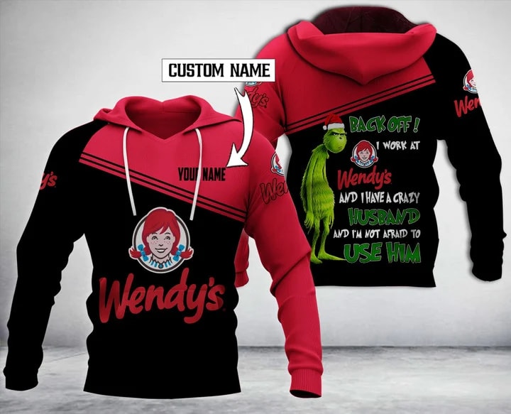 Personalized Wendy's With Grinch Merry Christmas All Over Print Hoodie