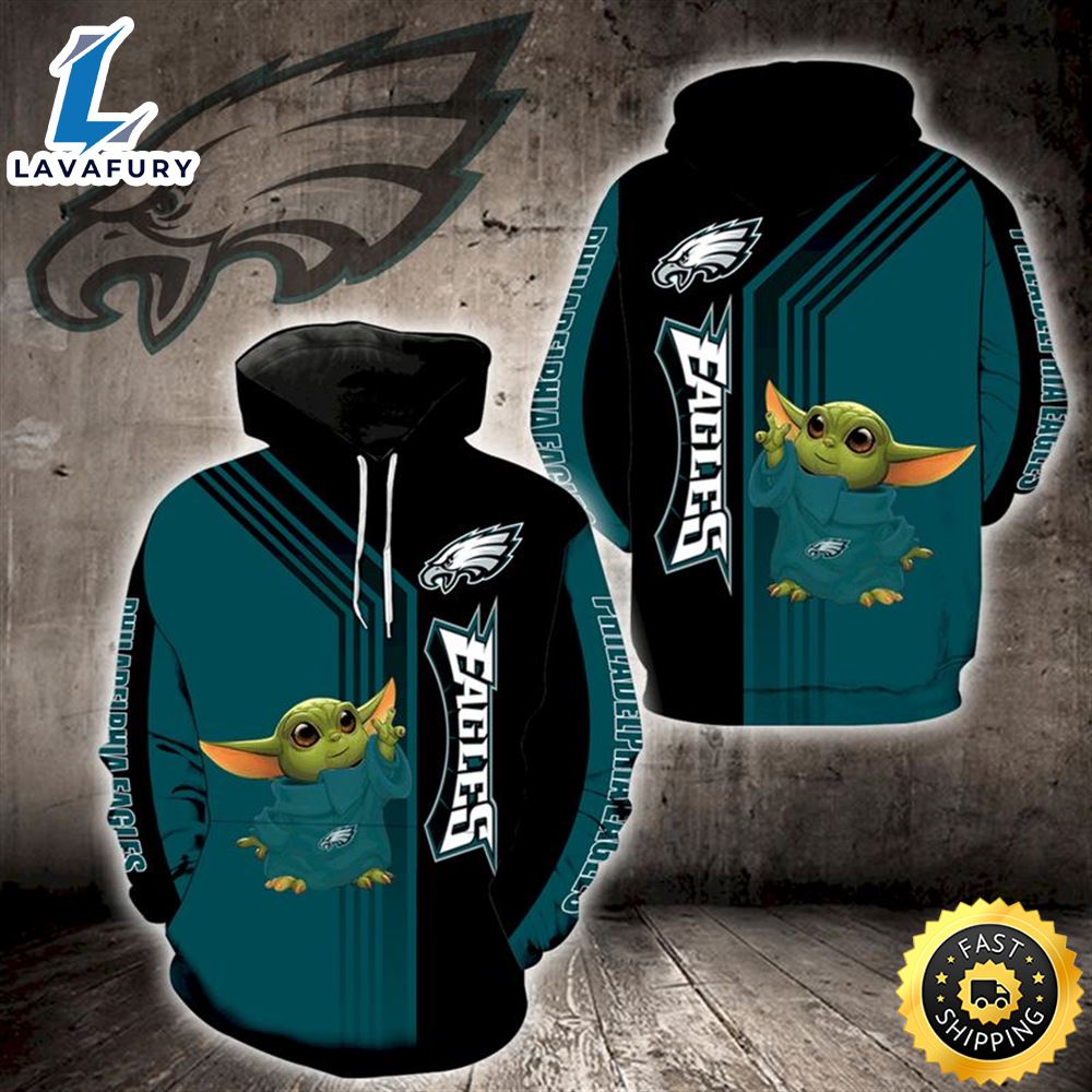 Philadelphia Eagles Yoda 3d Hoodie All Over Printed Philadelphia Eagles Christmas Gifts