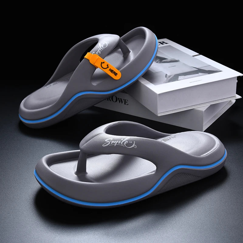 New Man Women Slippers Flip Flops Indoor Outdoor Beach Sandals Super Soft Bottom Slides Non-slip Thick Soled Men Slippers