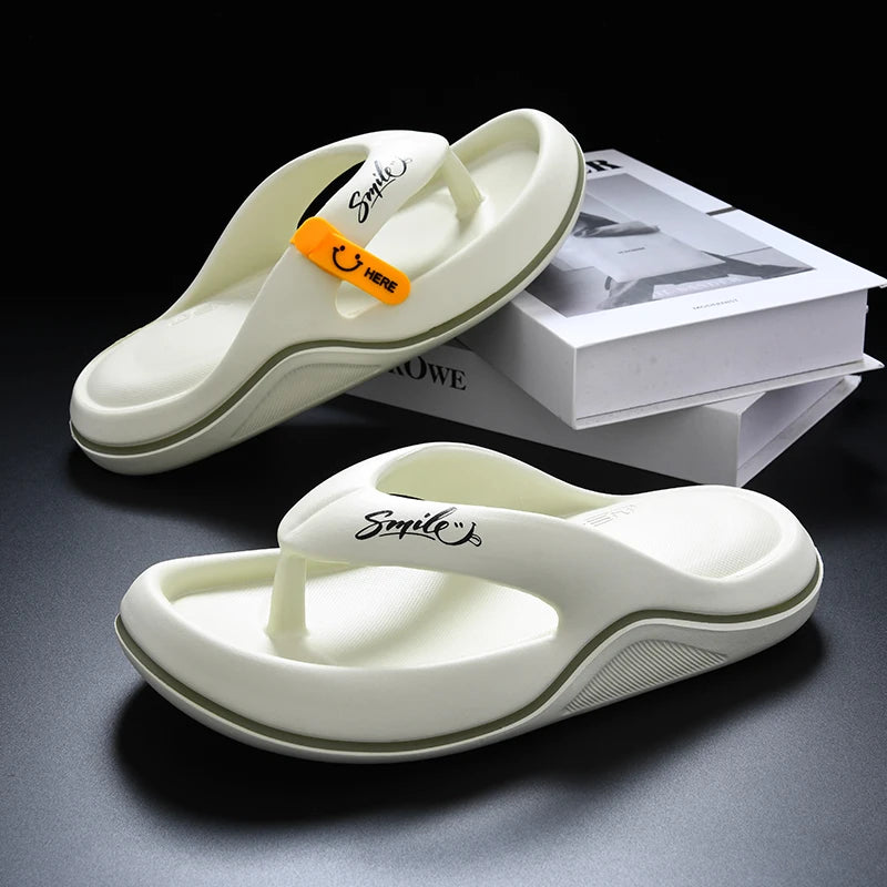 New Man Women Slippers Flip Flops Indoor Outdoor Beach Sandals Super Soft Bottom Slides Non-slip Thick Soled Men Slippers