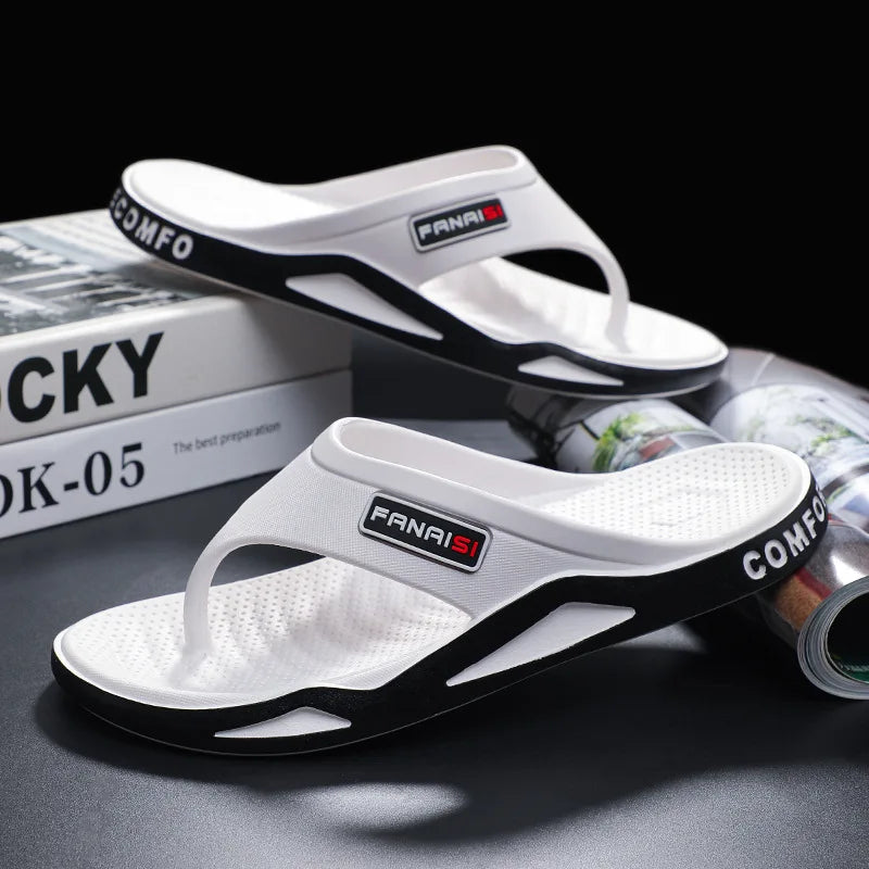 PVC summer plus size flip flops for men and women, beach outdoor wear, home anti slip trendy slippers