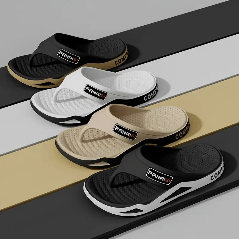 PVC summer plus size flip flops for men and women, beach outdoor wear, home anti slip trendy slippers