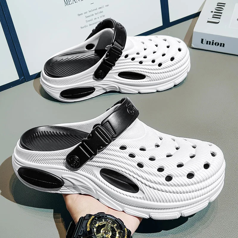 Plus Size47 48 Men Clogs Sandals Summer Outdoor Garden Clogs Hole Shoes Male Casual Shoes Water Shoes Comfort Home Soft Slippers