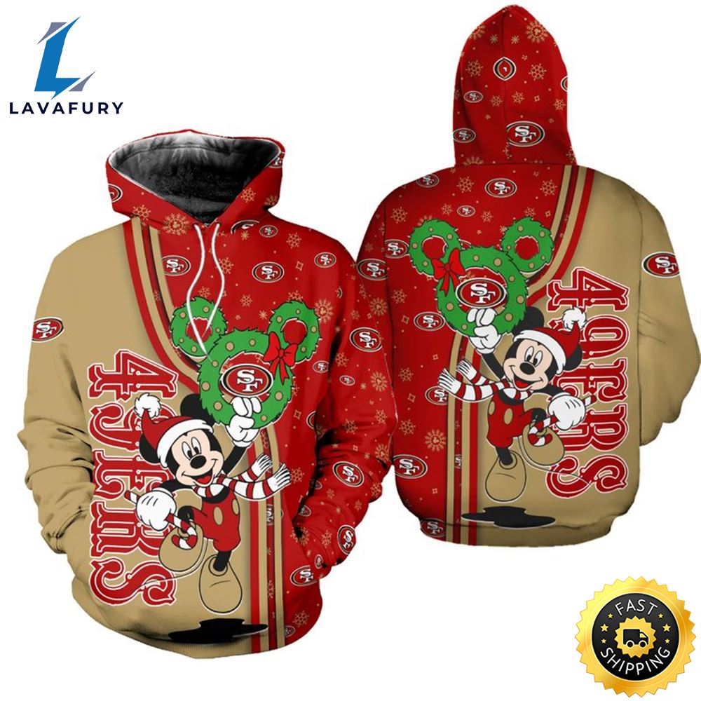 San Francisco 49ers Christmas Mckey Football NFL All Over Print Hoodie Shirt