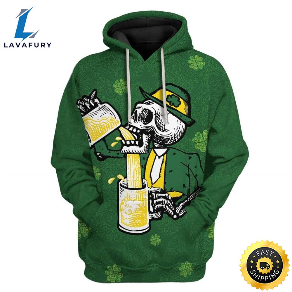 St Patrick's Day Drunk Skull Custom T-Shirts Hoodies Apparel