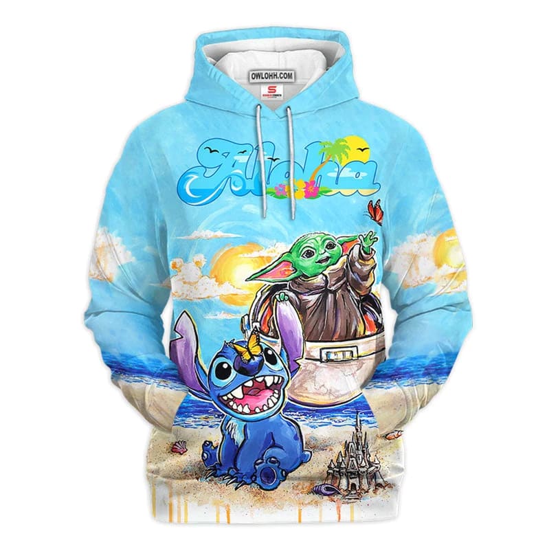Star Wars Stitch And Baby Yoda Summer Gift For Fans Hoodie