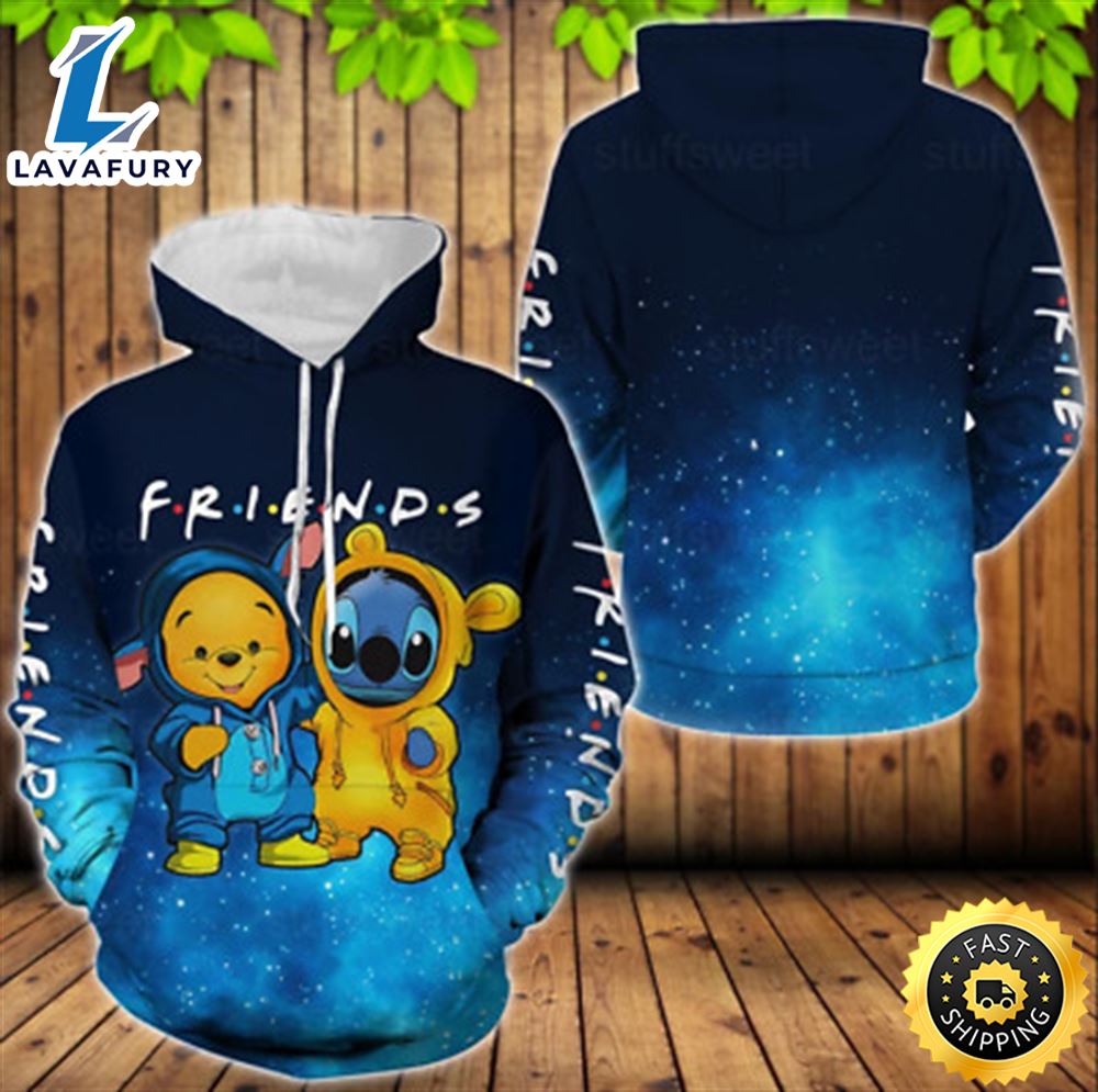 Stitch And Pooh 3d Hoodie Mother Day Gift All Over Print Best Price Us Size
