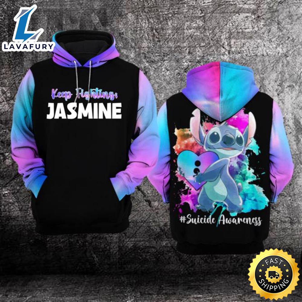 Stitch Suicide Awareness Keep Fighting Unisex 3d All Over Print Hoodie