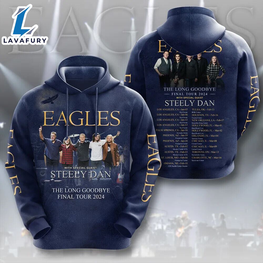 The Eagles The Long Goodbye Final Tour 2024 3d All Over Print T-Shirt Hoodie