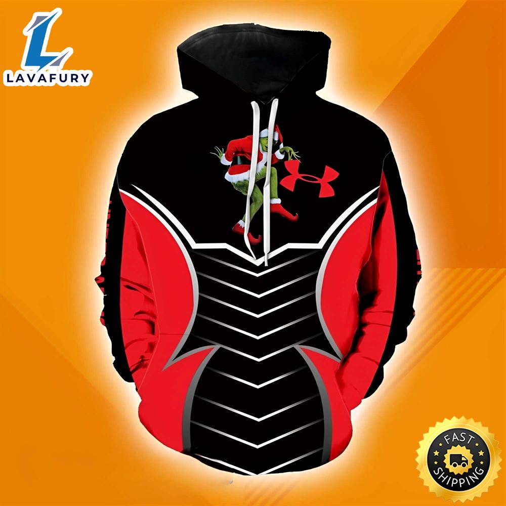 The Grinch Christmas And Under Armour Symbol Funny Christmas Hoodies The Grinch Hoodie