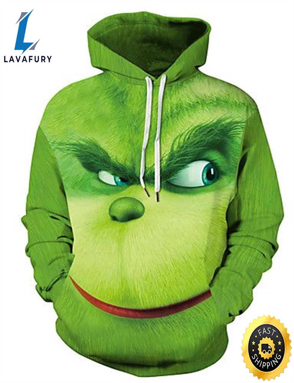 The Grinch Green Face Smile Christmas 3D All Over Print Hoodie