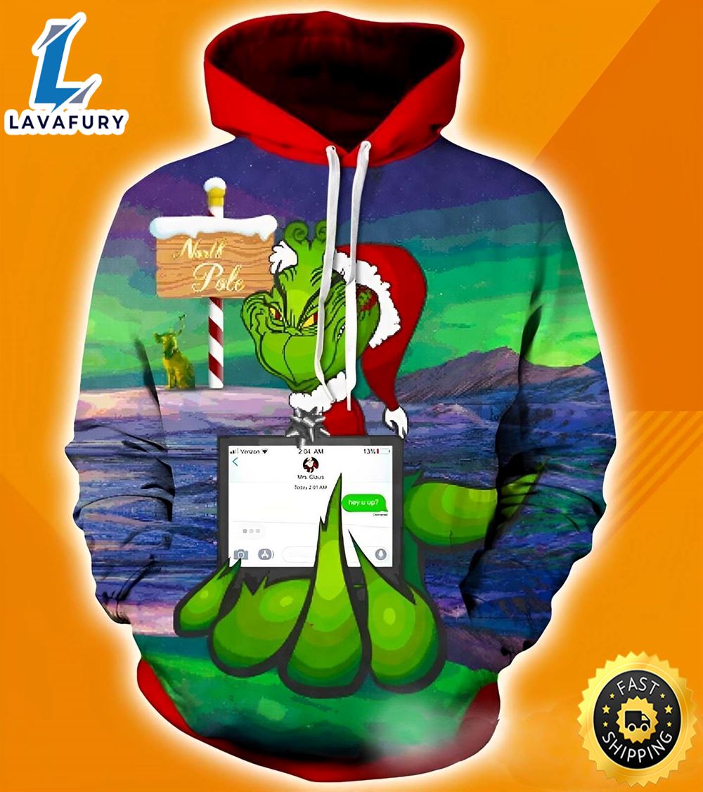 The Grinch In Santa Suit Funny Christmas Hoodies The Grinch Hoodie
