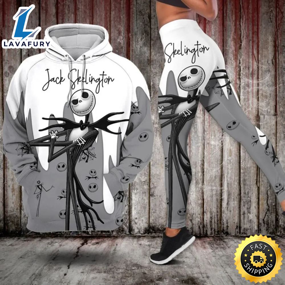 The Nightmare Before Christmas Jack Skellington 's Hoodie and Leggings Set Disney Yoga Hoodie Leggings Fashion