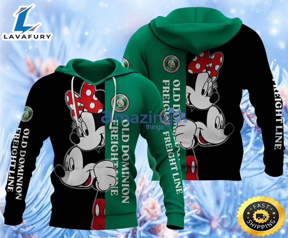 Valentine Old Dominion Freight Line Mickey Minnie Mouse Hoodie 3D Gift For Men And