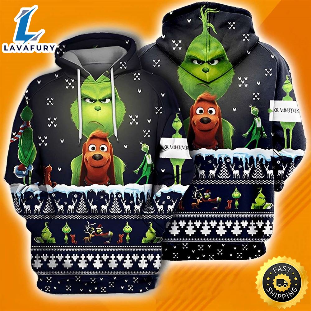 Whatever Grinch And Dog Funny Christmas Hoodies The Grinch Hoodie