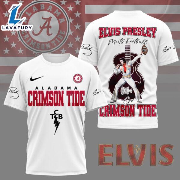 Alabama Crimson Tide x Elvis Presley Football Jersey T-Shirt Veteran Day