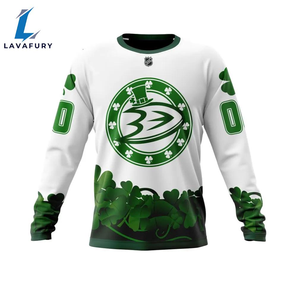 Anaheim Ducks Happy St.Patrick Days Jersey Long Sleeved Sweatshirt