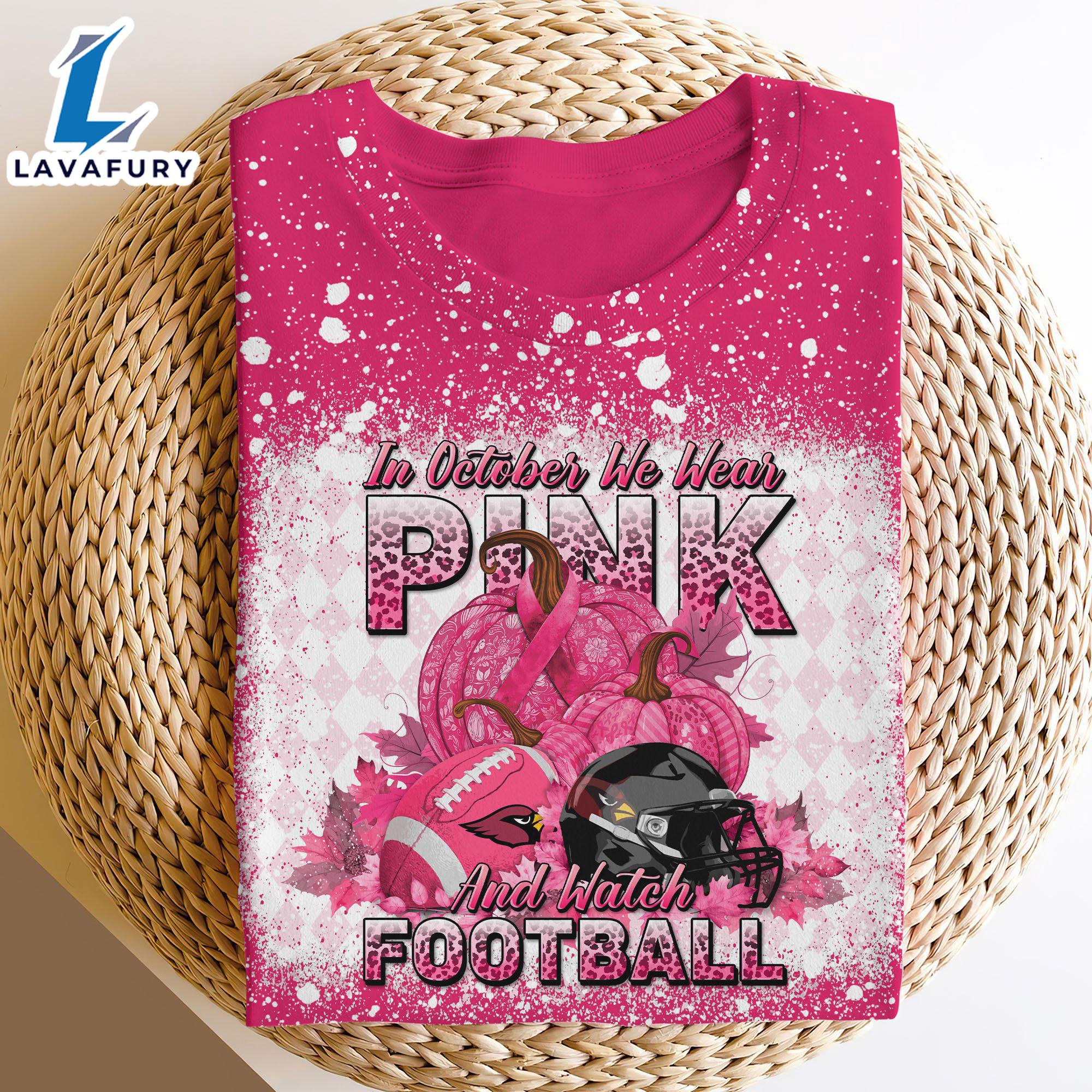 Arizona Cardinals Bleached Cancer Awareness, Sport Shirts For Fan Gift Summer