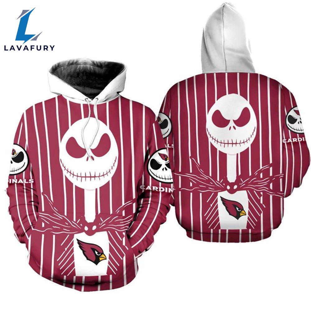 Arizona Cardinals Halloween Red Jack Skellington Super Bowl - Jack Skellington Hoodie