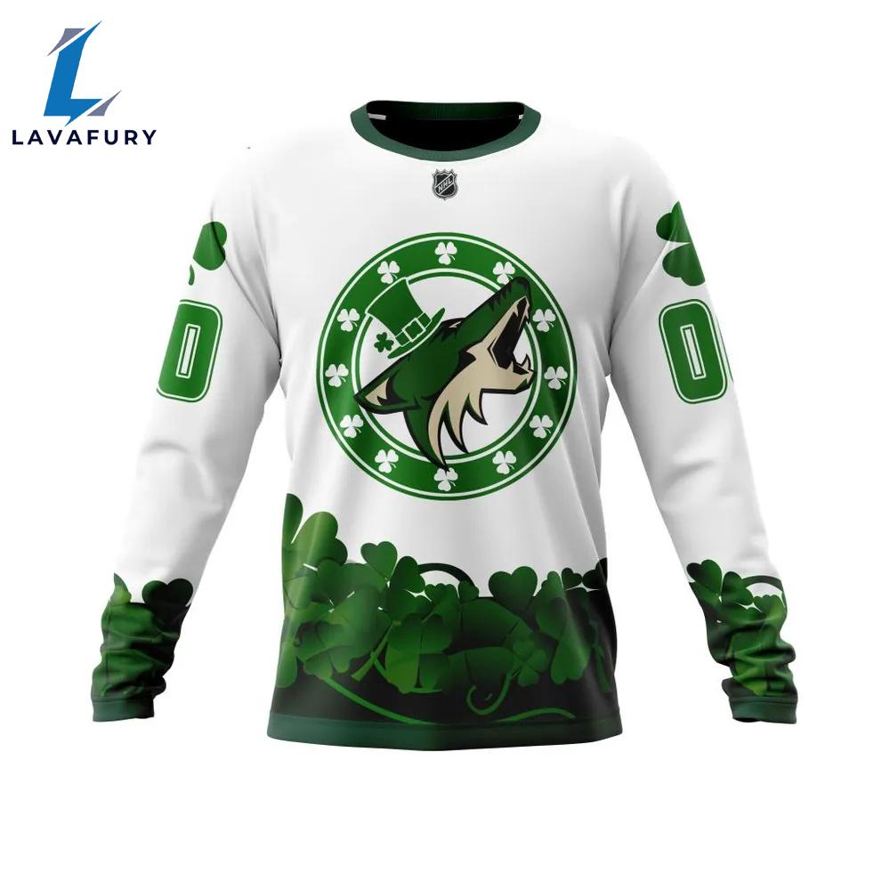 Arizona Coyotes Happy St.Patrick Days Jersey Long Sleeved Sweatshirt
