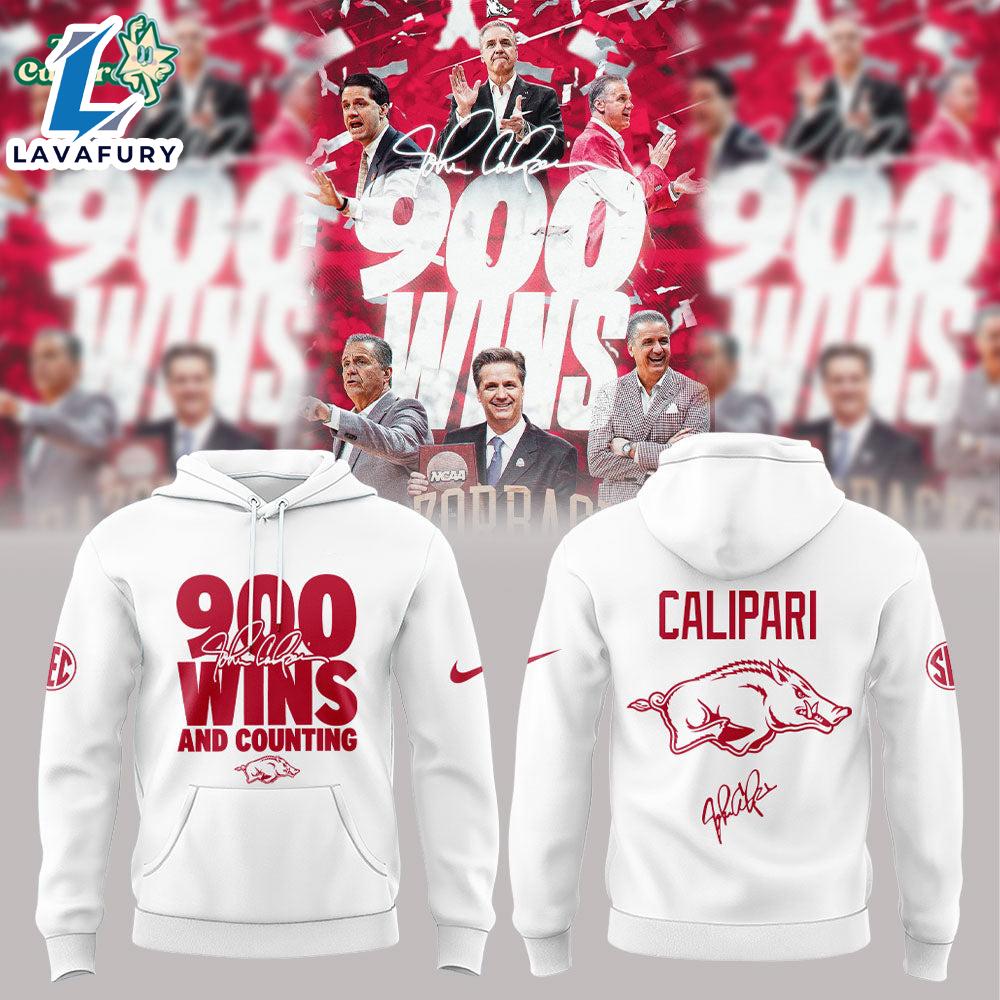Arkansas Razorbacks Coach John Calipari 900 Wins Celebration Hoodie 2026 For Man And
