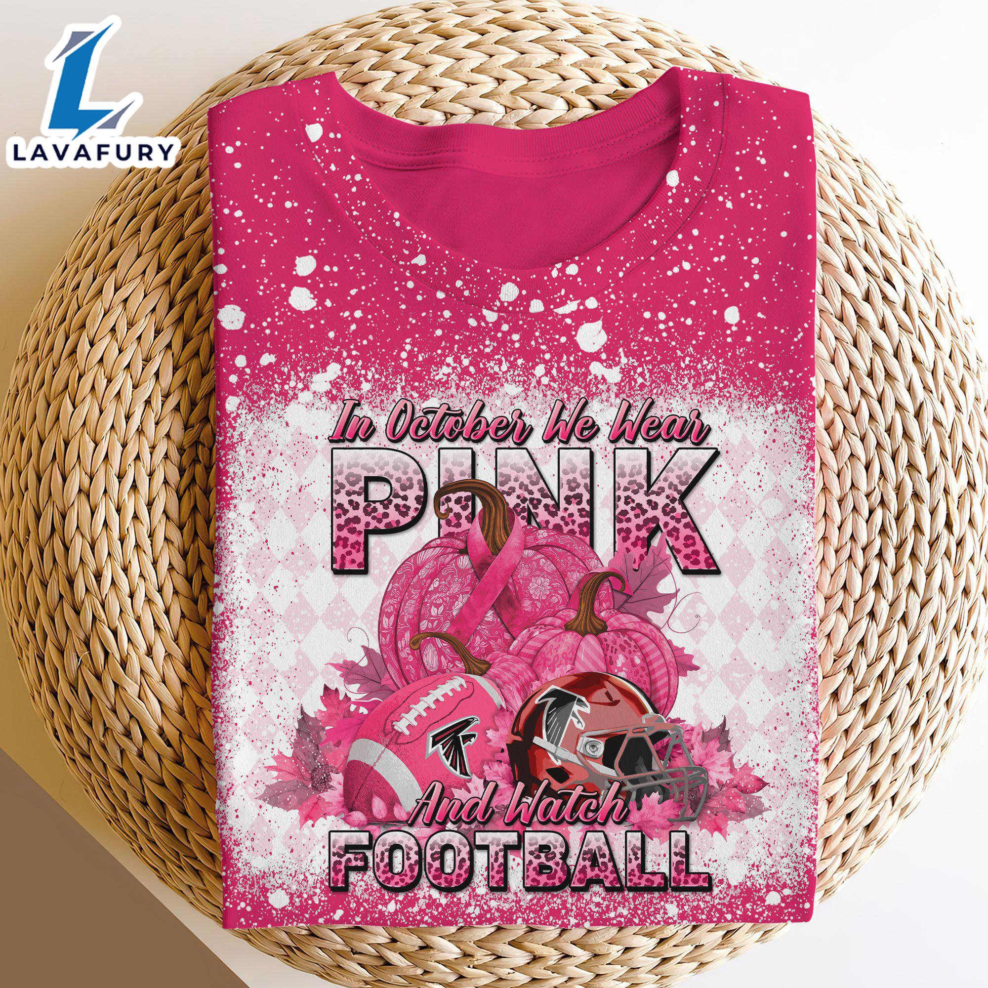 Atlanta Falcons Bleached Cancer Awareness, Sport Shirts For Fan Gift Summer