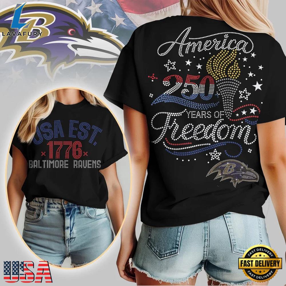 NFL Baltimore Ravens 250 Years Independence Day 2026 T Shirt