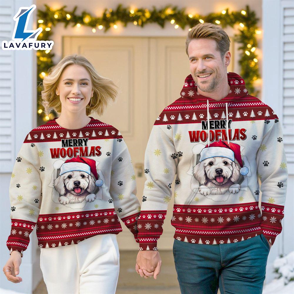 Bichon Frise Dog Merry Woofmas Christmas Sweatshirt & Hoodie Gift Christmas