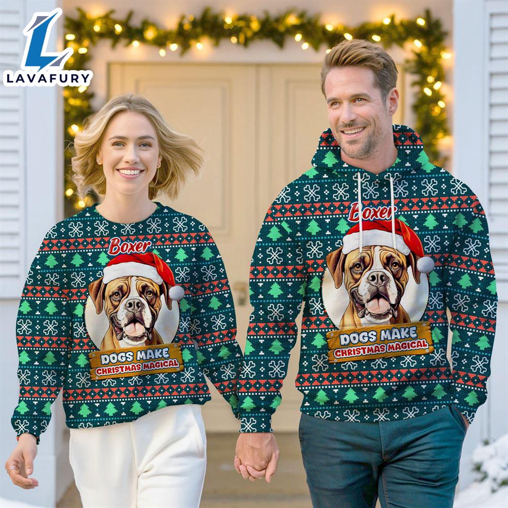Boxer Dog Make Christmas Magical Christmas Sweatshirt & Hoodie Gift Christmas