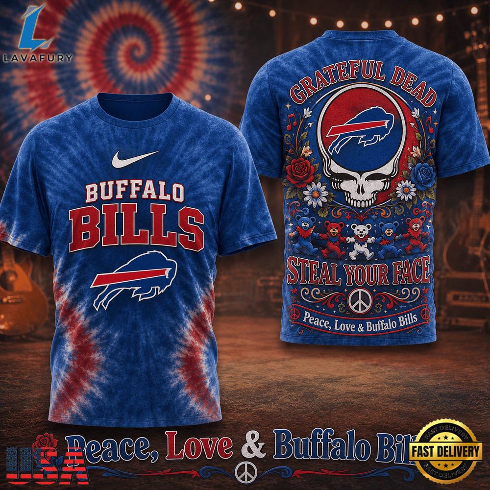 Buffalo Bills NFL x Greateful Dead Steal Your Face New 2026 T Shirt