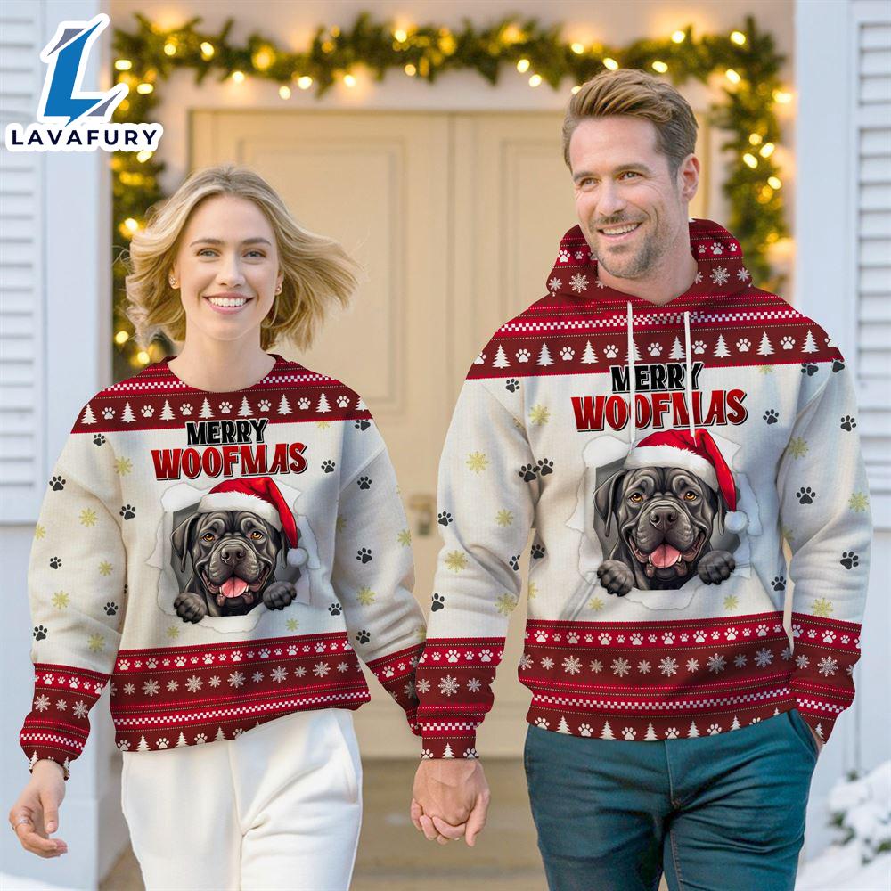 Cane Corso Dog Merry Woofmas Christmas Sweatshirt & Hoodie Gift Christmas