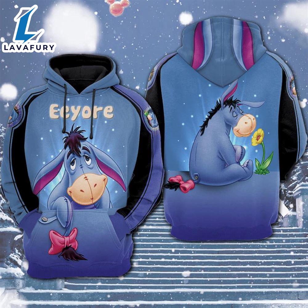 Cartoon Character Eeyore Ears Hoodie All Over Printed 3D Unisex Men