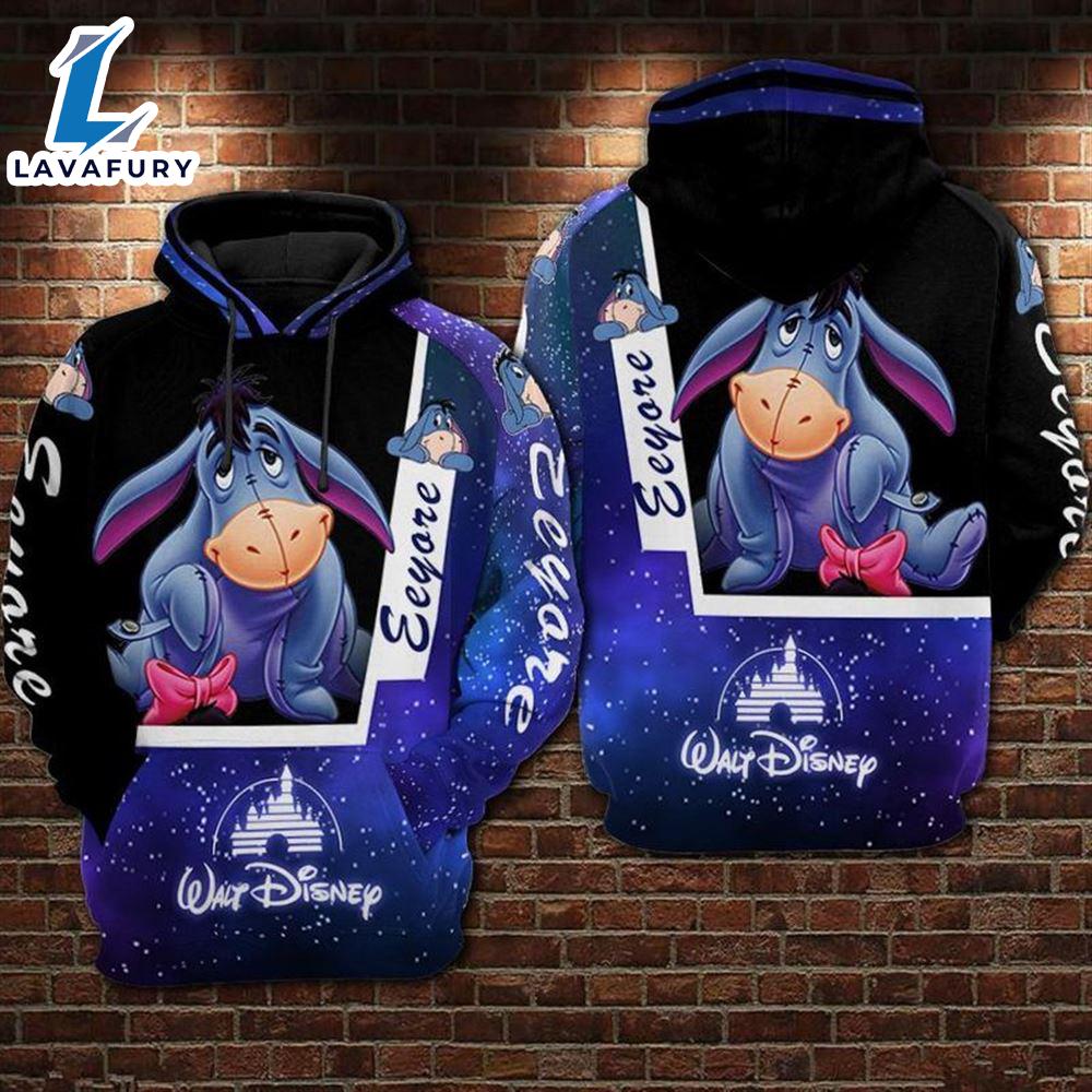 Cartoon Character Eeyore Hiding Hoodie All Over Printed 3D Unisex Men