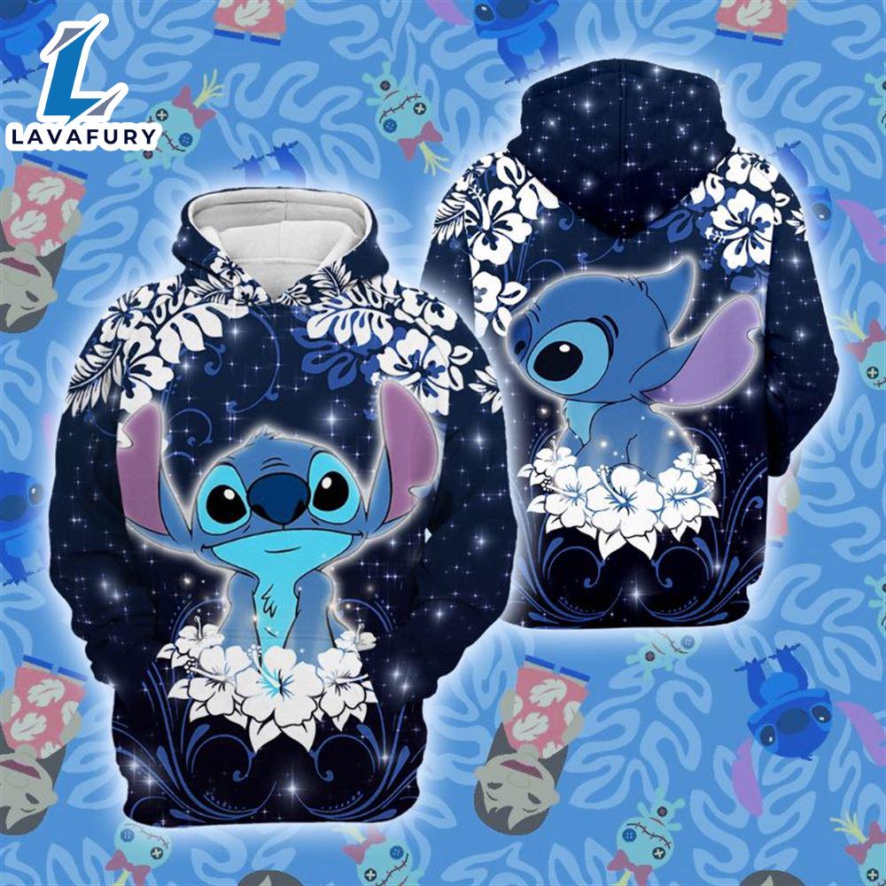 Cartoon Character Flower Stitch Hoodie All Over Printed 3D Unisex Men