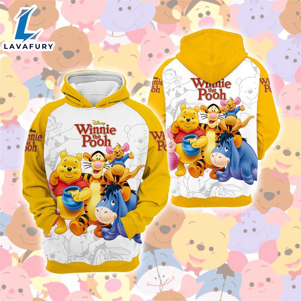 Cartoon Character Friend Winnie The Pooh Hoodie All Over Printed 3D Unisex Men