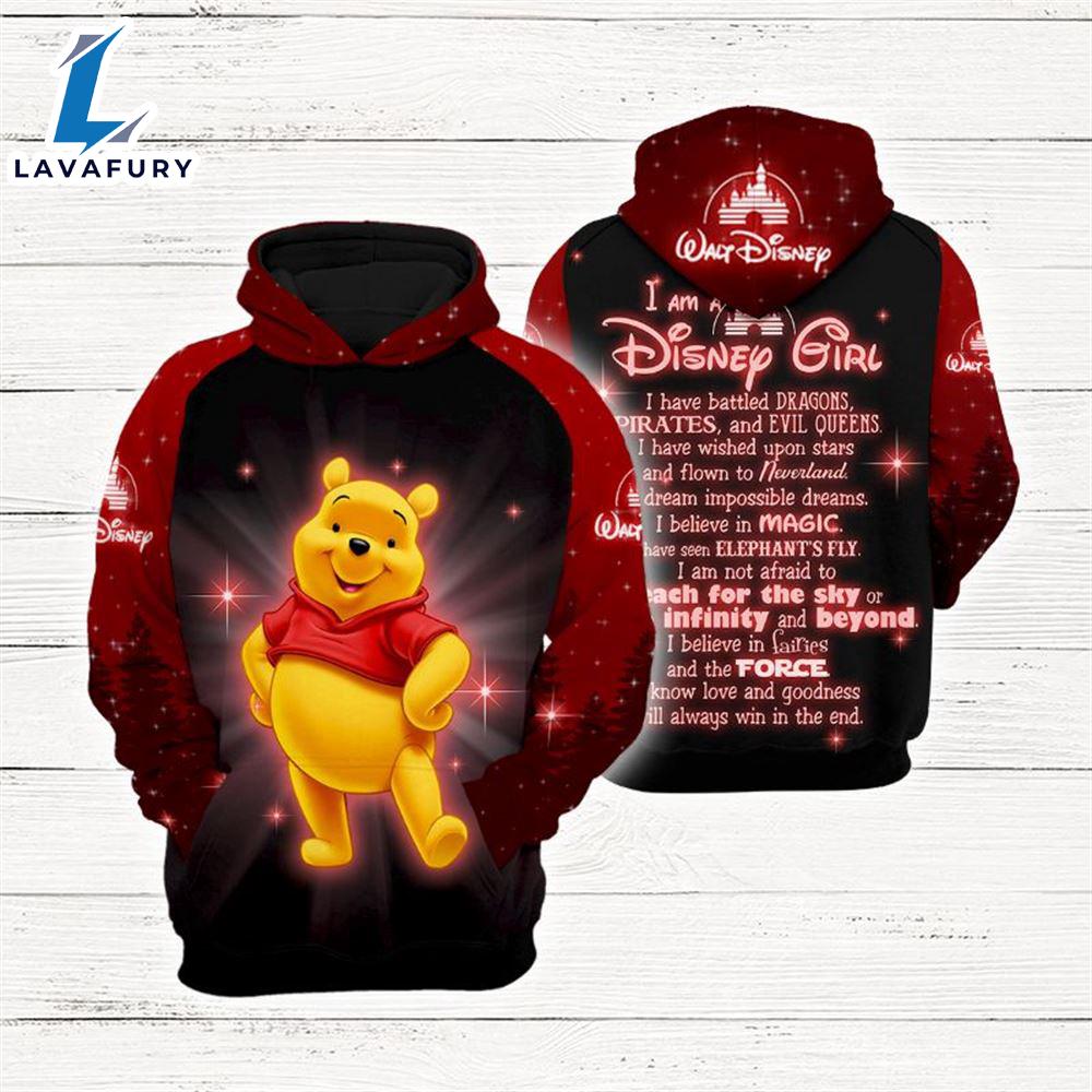 Cartoon Character Girl Pooh Hoodie All Over Printed 3D Unisex Men