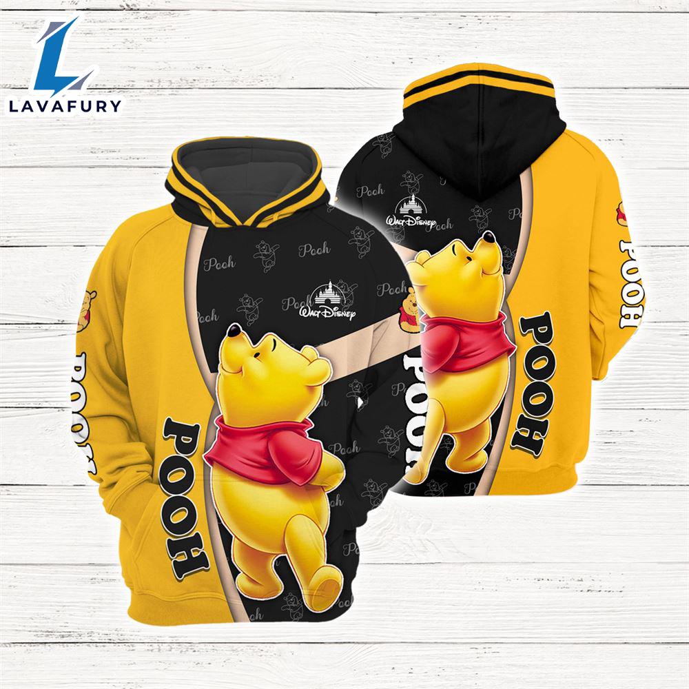 Cartoon Character Happy Winnie The Pooh Hoodie All Over Printed 3D Unisex Men