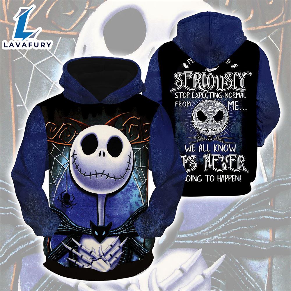 Cartoon Character It'S Never Jack Skellington Hoodie Tshirt Sweater All Over Printed 3D Unisex Men