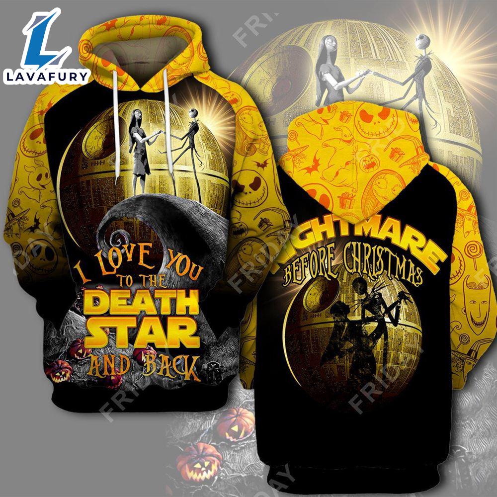 Cartoon Character Jack Skellington Nightmare Death Star Hoodie All Over Printed 3D Unisex Men