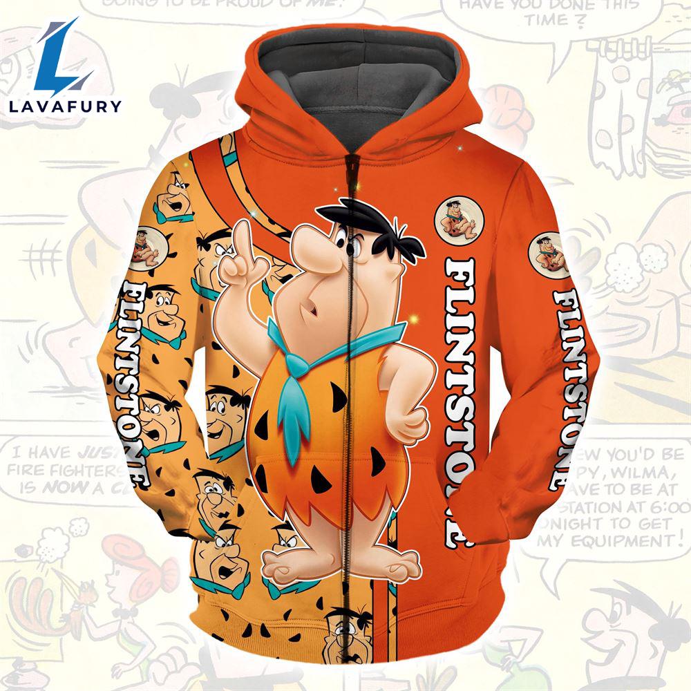 Cartoon Character Love The Flintstones Pattern Hoodie All Over Printed 3D Unisex Men