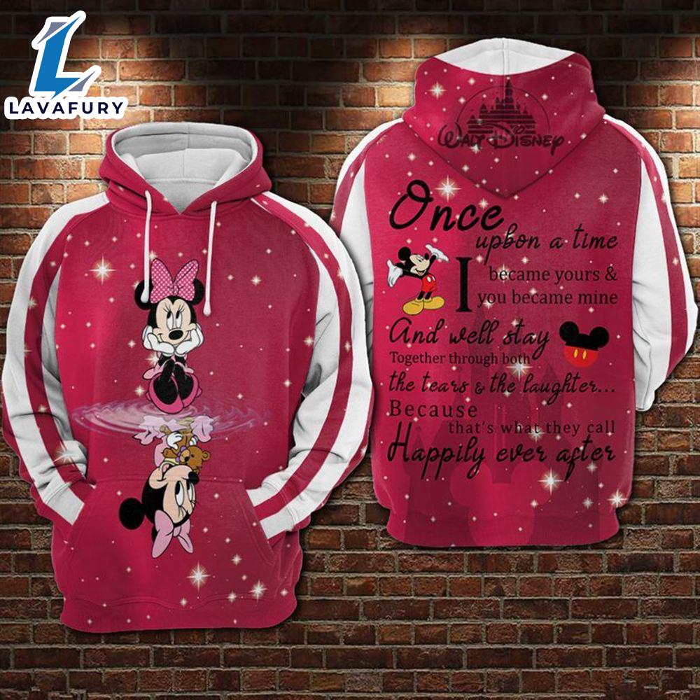 Cartoon Character Minnie Became Yours Valentine Hoodie All Over Printed 3D Unisex Men