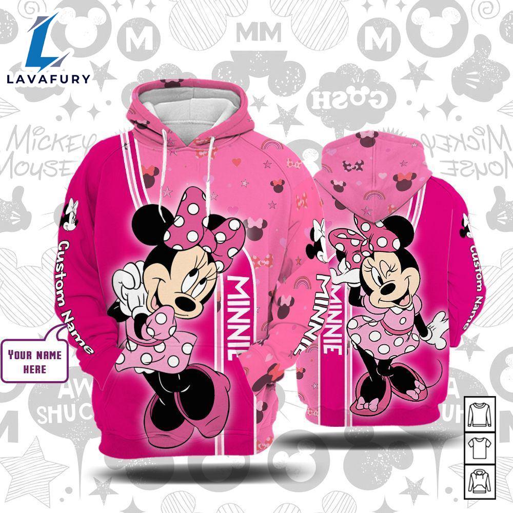 Cartoon Character Minnie Form Hoodie All Over Printed 3D Personalized Custom Name Unisex Men
