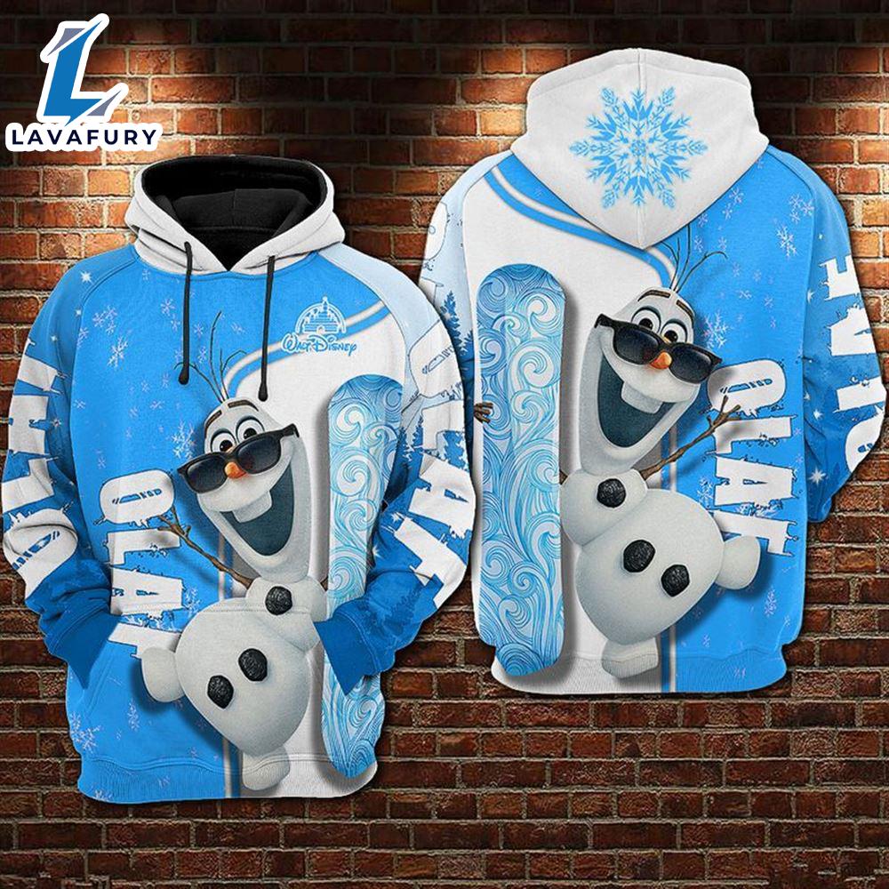 Cartoon Character Olaf Cool Fresh Hoodie All Over Printed 3D Unisex Men