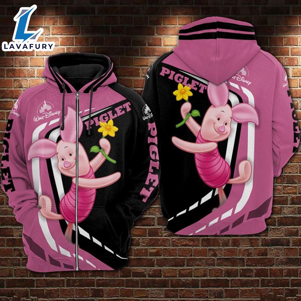 Cartoon Character Piglet 2000X Hoodie All Over Printed 3D Unisex Men