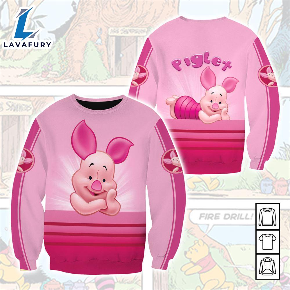 Cartoon Character Piglet Ears Hoodie All Over Printed 3D Unisex Men