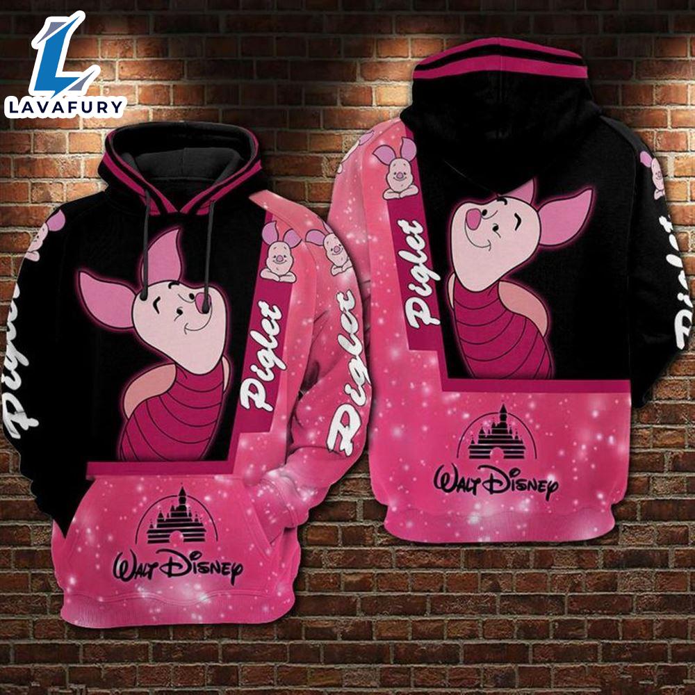Cartoon Character Piglet Hiding Hoodie All Over Printed 3D Unisex Men