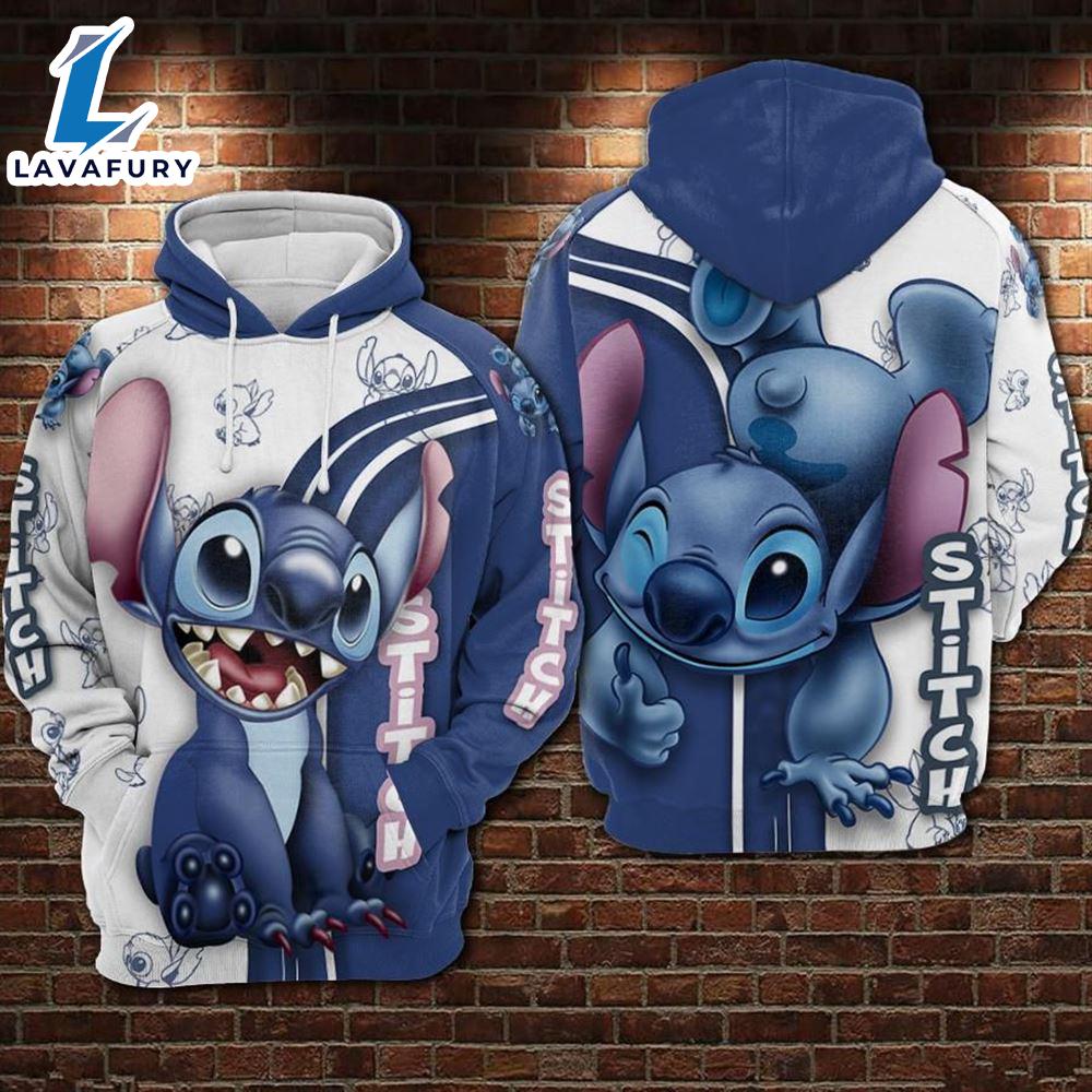 Cartoon Character Stitch Dynamic Hoodie All Over Printed 3D Unisex Men