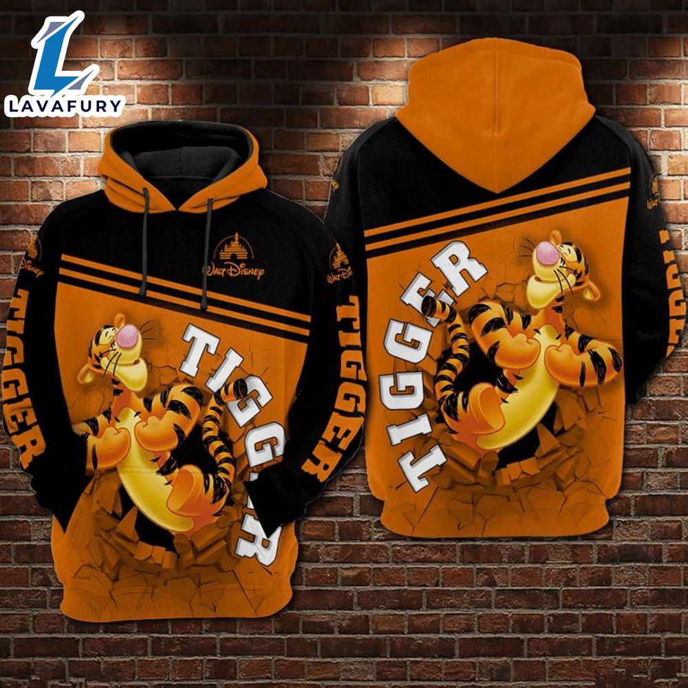 Cartoon Character Tigger Hoodie All Over Printed 3D Unisex Men