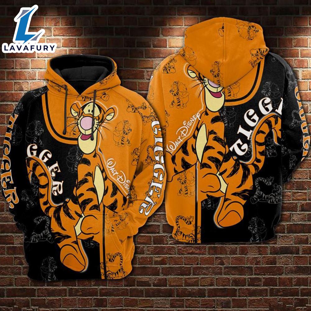 Cartoon Character Tigger Pt Hoodie All Over Printed 3D Unisex Men